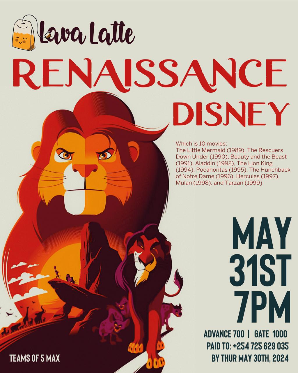 Disney Renaissance Quiz Night