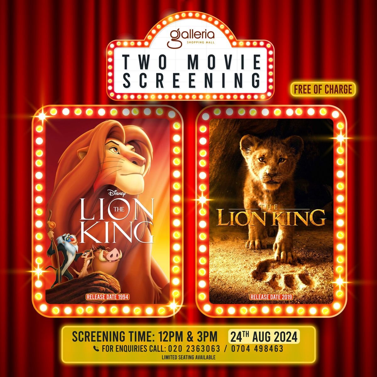 Lion fashion king movie premiere tickets