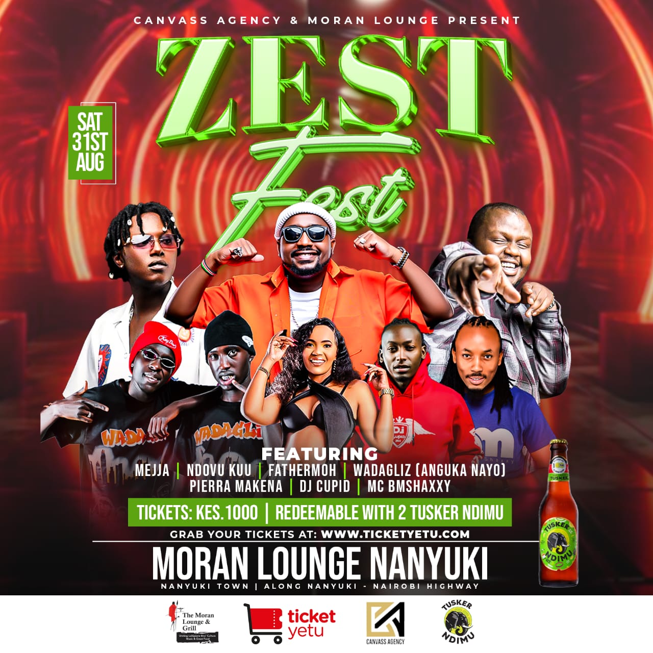 Get your tickets to Tusker Ndimu Zest Fest