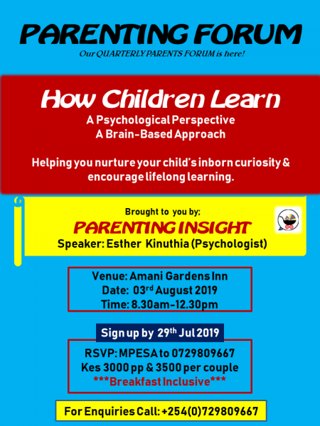 Save the Date: Parenting Forum-How Children Learn