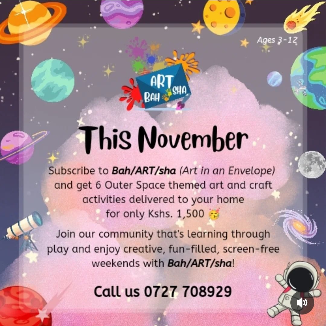 Bah/ART/sha Monthly Art and Craft Packs for Kids in Kenya: November Outer Space Theme