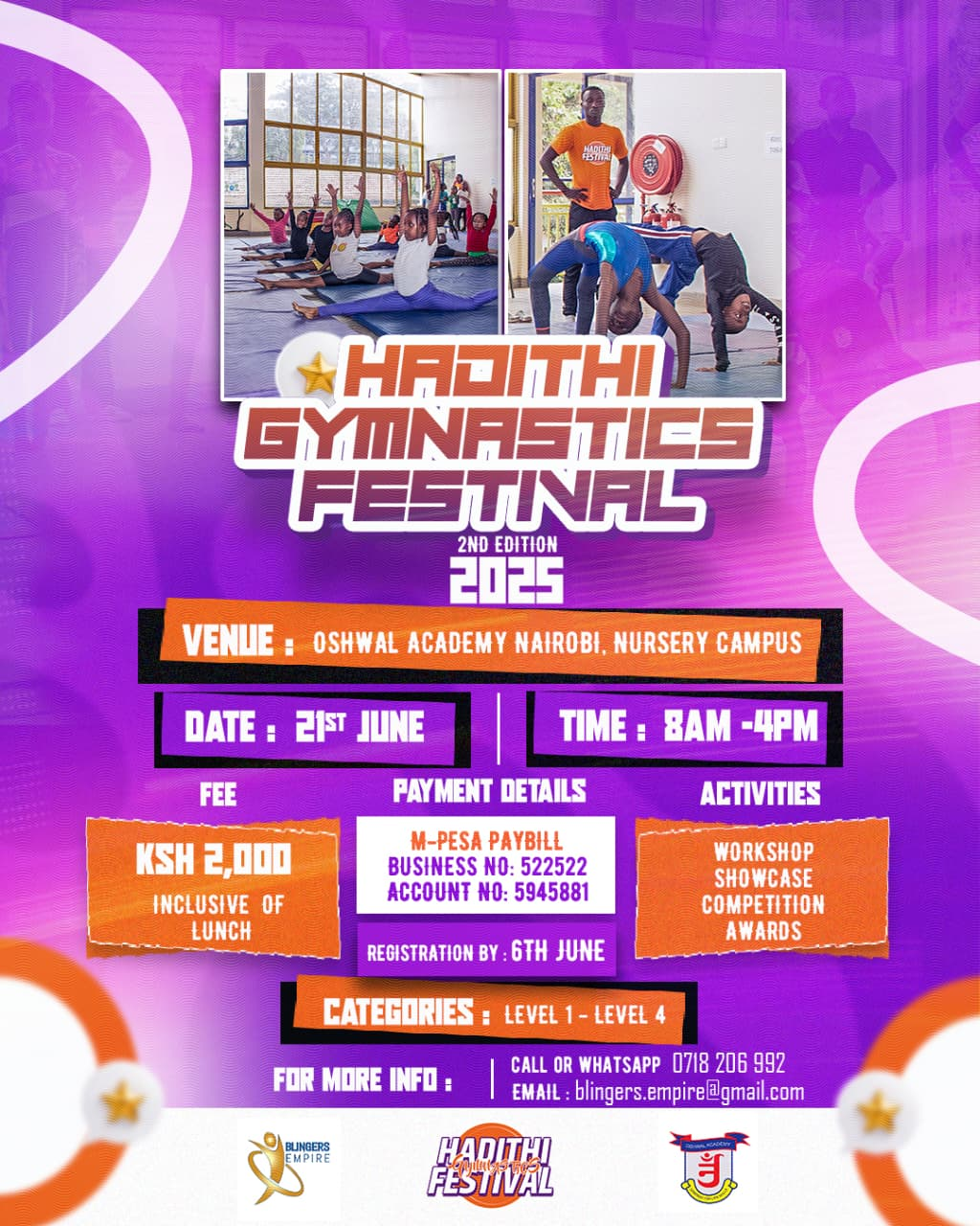 Nairobi Gymnastics Competition for Kids: Hadithi Festival 2025