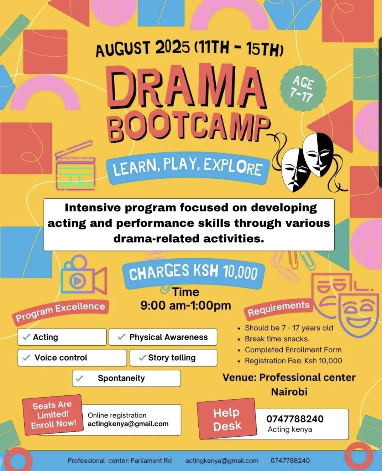 Build Confidence and Creativity At Drama Bootcamp this August